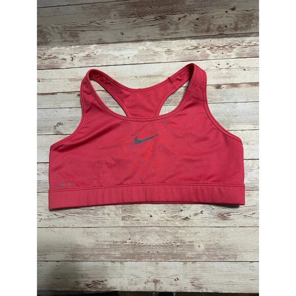 Nike Dri Fit Sports Bra Size Medium Pink Athletic Workout Athleisure Yoga - Picture 1 of 3